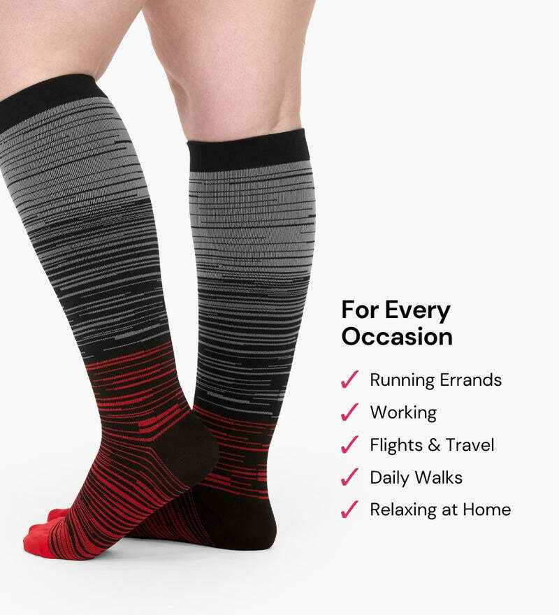 Everstride Advanced Wide Compression Socks For Pain Relief (Stripes)